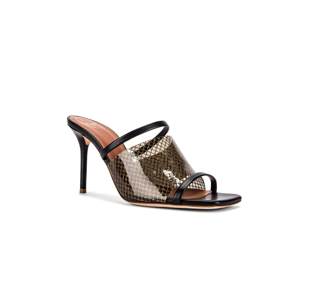 Malone Souliers Laney 85 Gold Mesh Square Toe Heel Pump